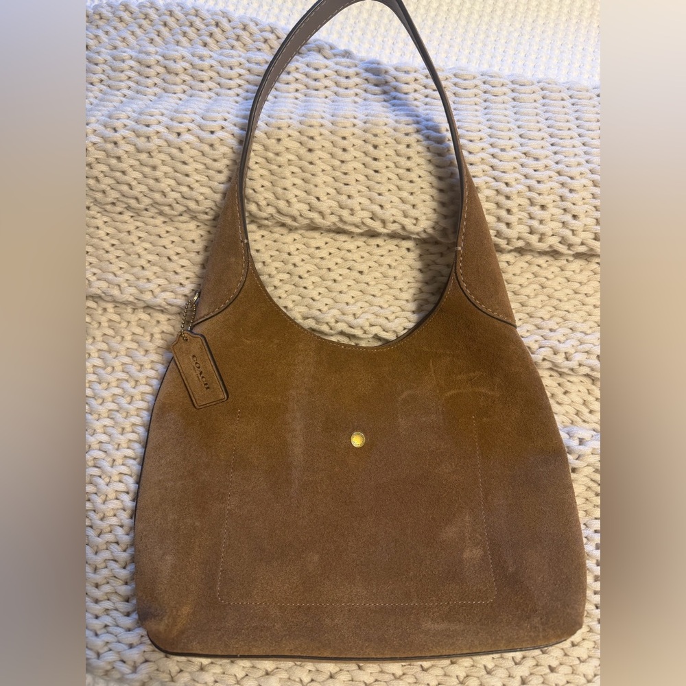 Coach Suede Brooklyn Shoulder Purse 28 - Picture 2 of 6